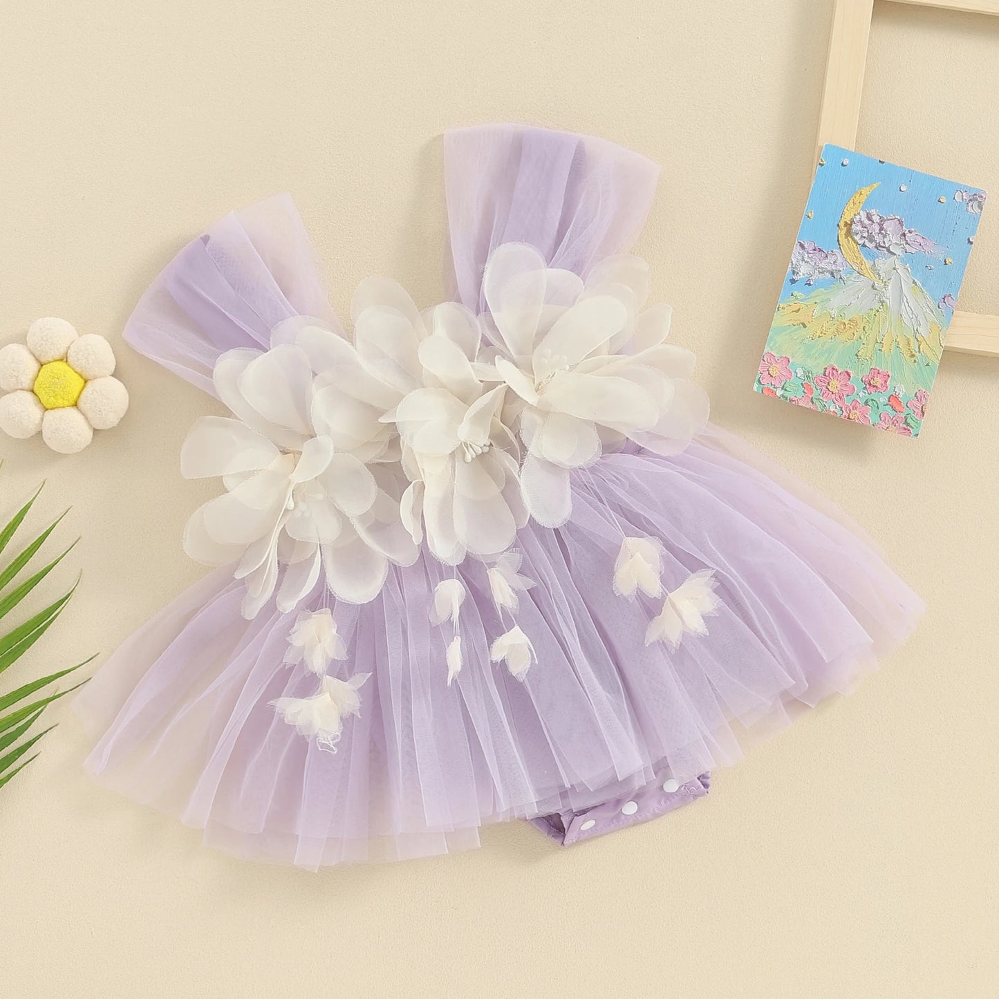 Tiffany - Floral Lace Baby/ToddlerTutu Romper