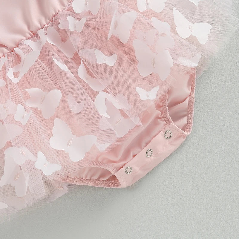 Aurora - Lace Butterfly Baby/Toddler Romper with Bow Headband