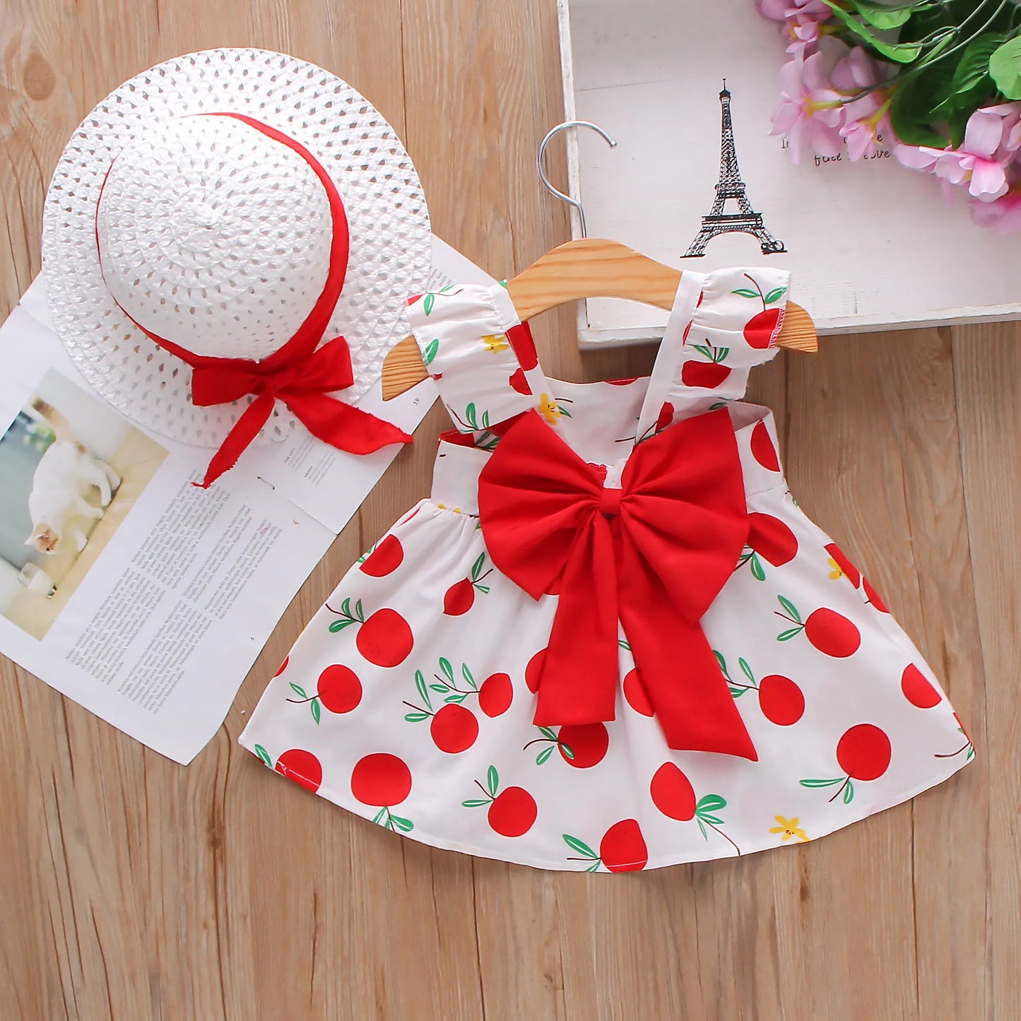 Pia - Summer Baby/Toddler Dress with Matching Hat