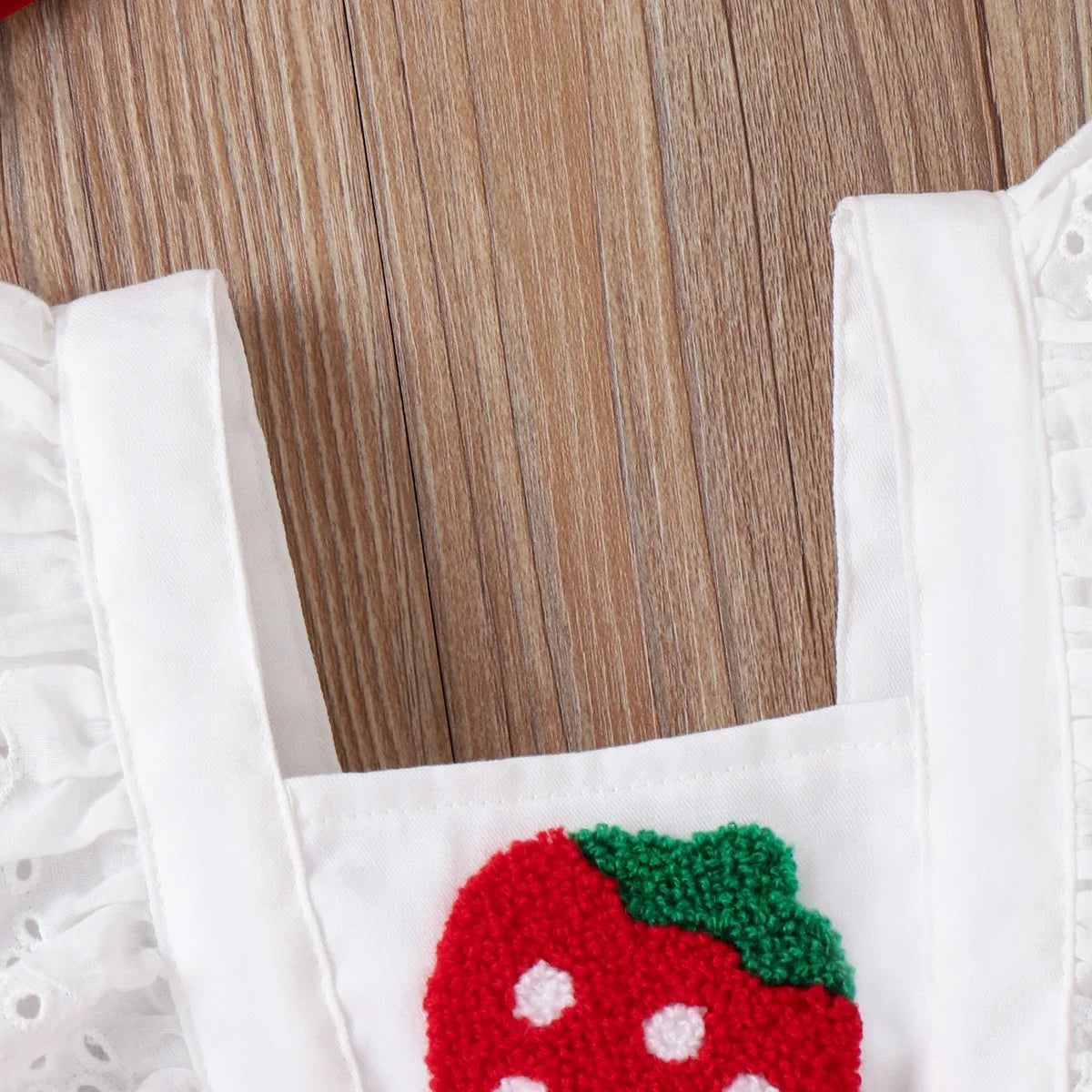 Bella - Strawberry Ruffled Baby/Toddler Romper & Headband Set