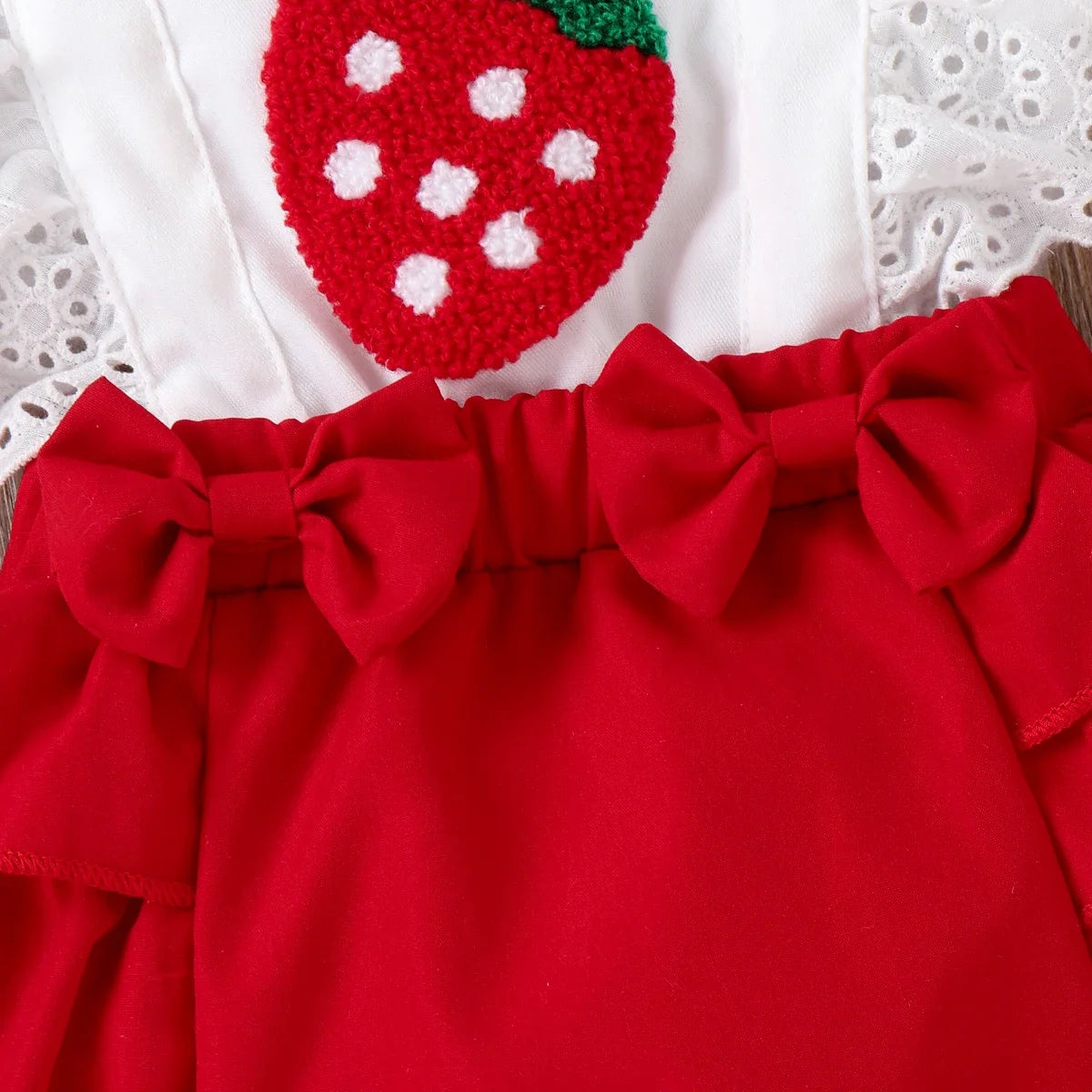 Bella - Strawberry Ruffled Baby/Toddler Romper & Headband Set