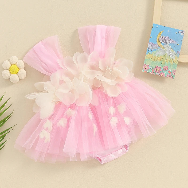 Tiffany - Floral Lace Baby/ToddlerTutu Romper