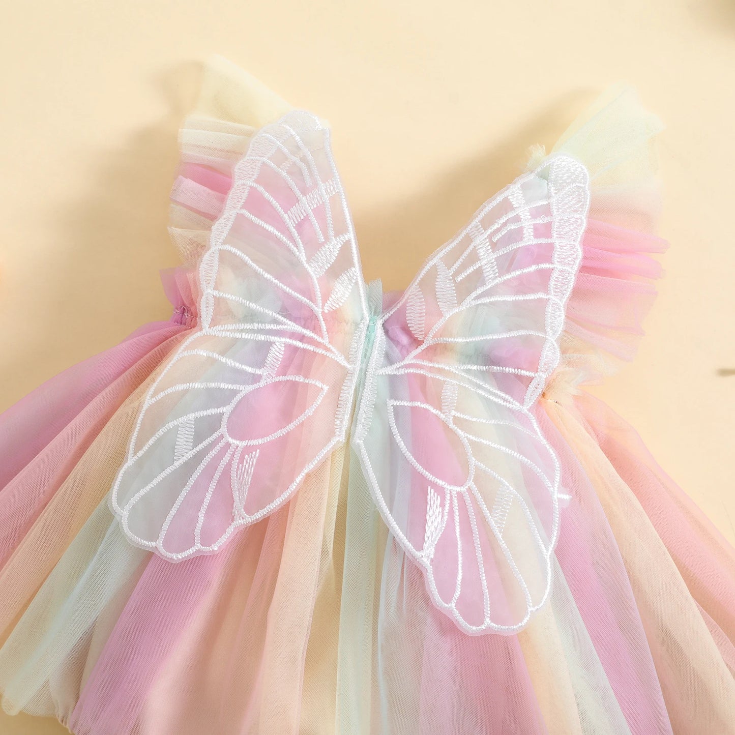 Ella - Rainbow Butterfly Baby/Toddler Romper Dress