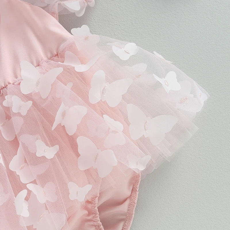 Aurora - Lace Butterfly Baby/Toddler Romper with Bow Headband