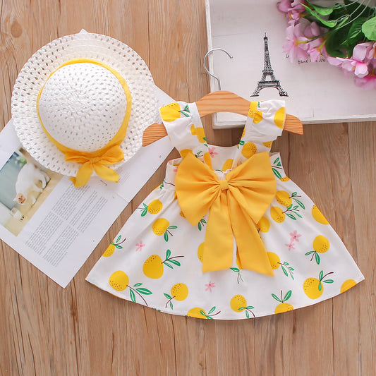 Pia - Summer Baby/Toddler Dress with Matching Hat